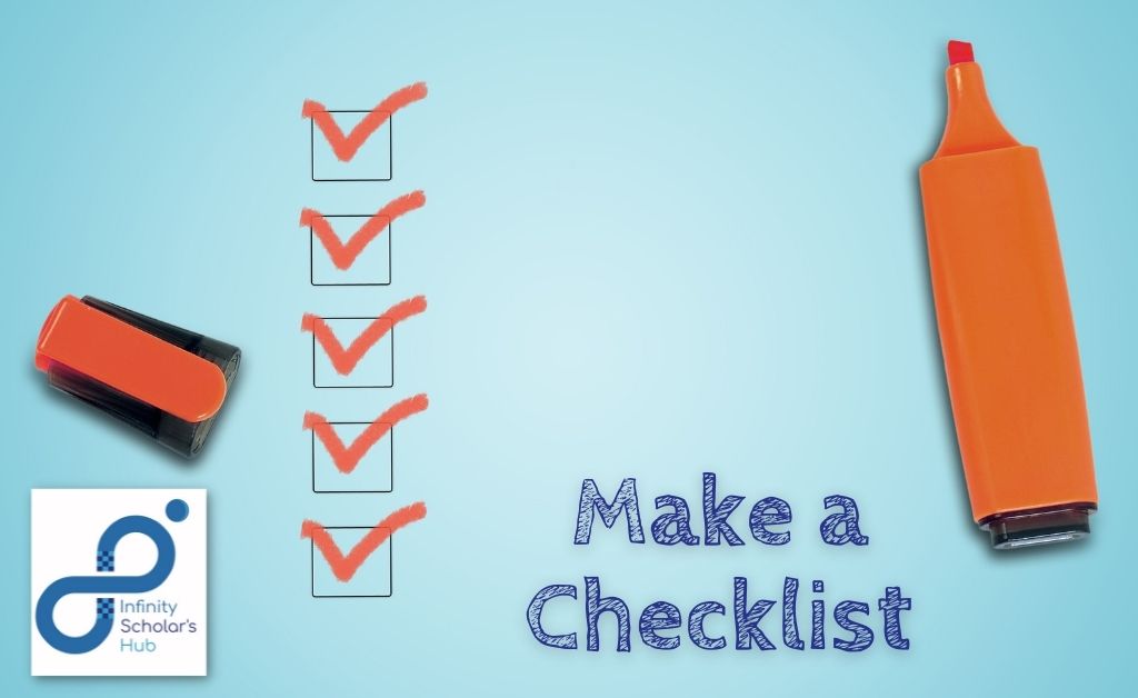 Prepare a daily checklist apart from your usual study schedule.